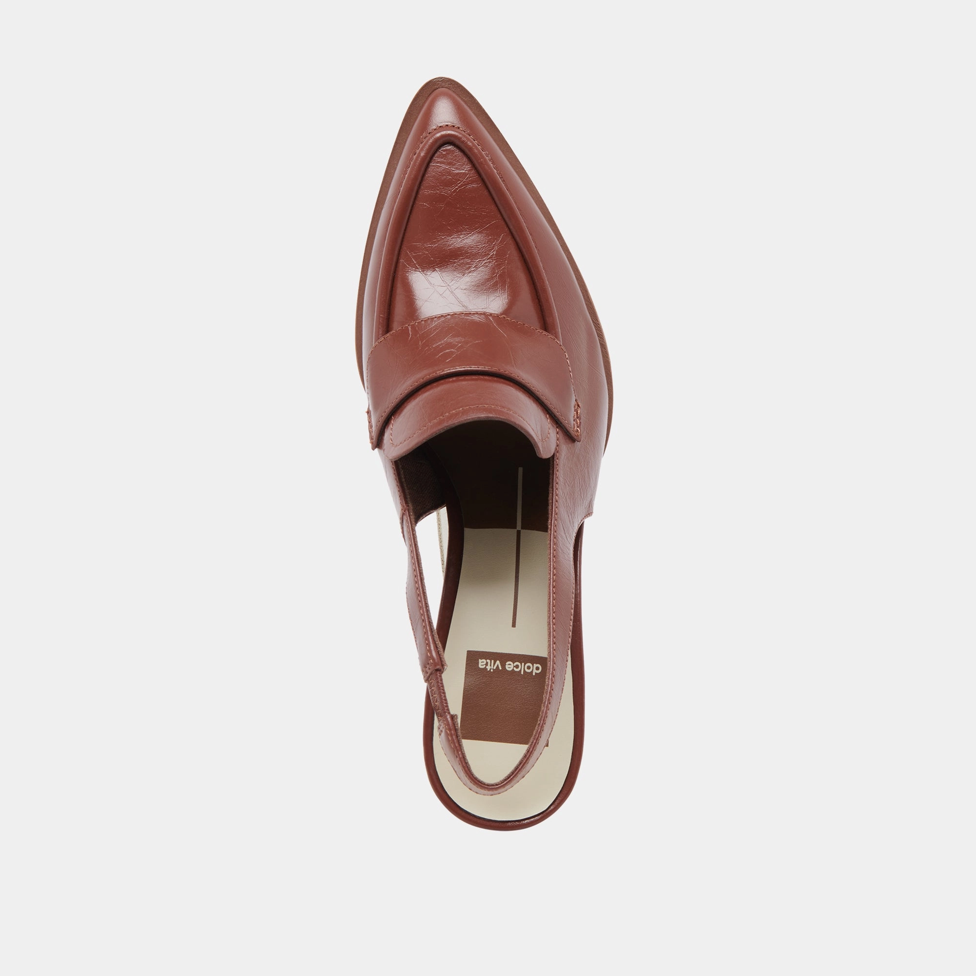 ADELE HEELS BROWN CRINKLE PATENT LEATHER