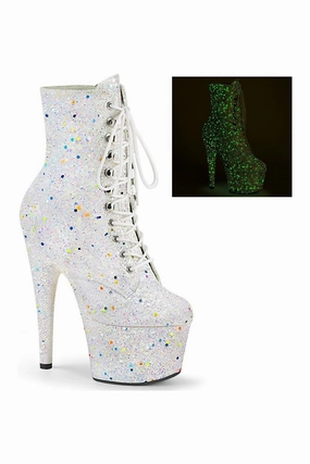 ADORE-1020GDLG Exotic Boot | White Glitter
