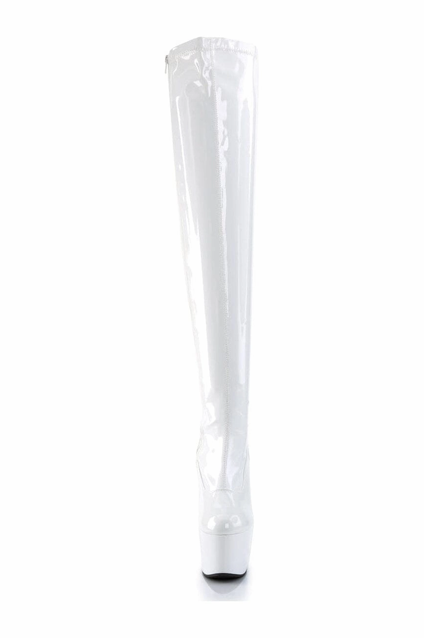 ADORE-3000 White Patent Thigh Boot