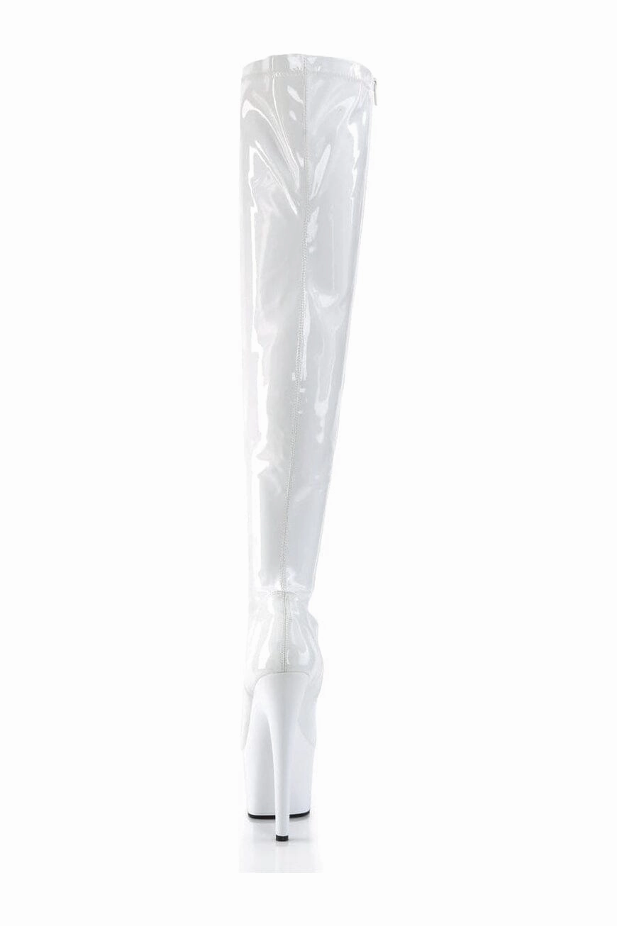 ADORE-3000 White Patent Thigh Boot