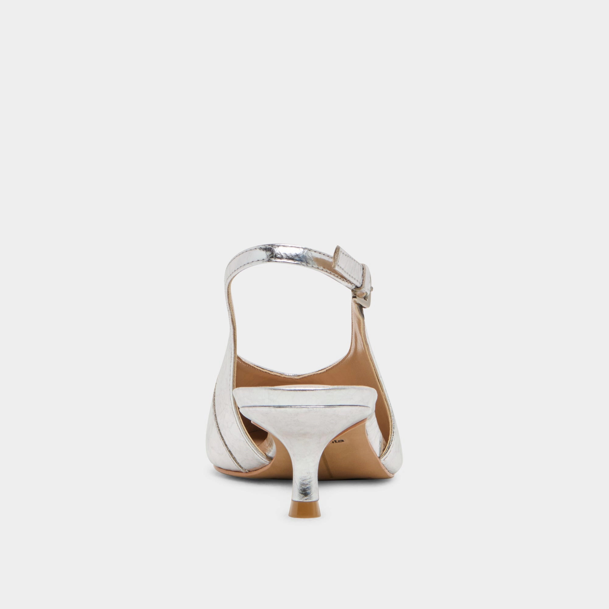 ALENNA HEELS SILVER DISTRESSED LEATHER
