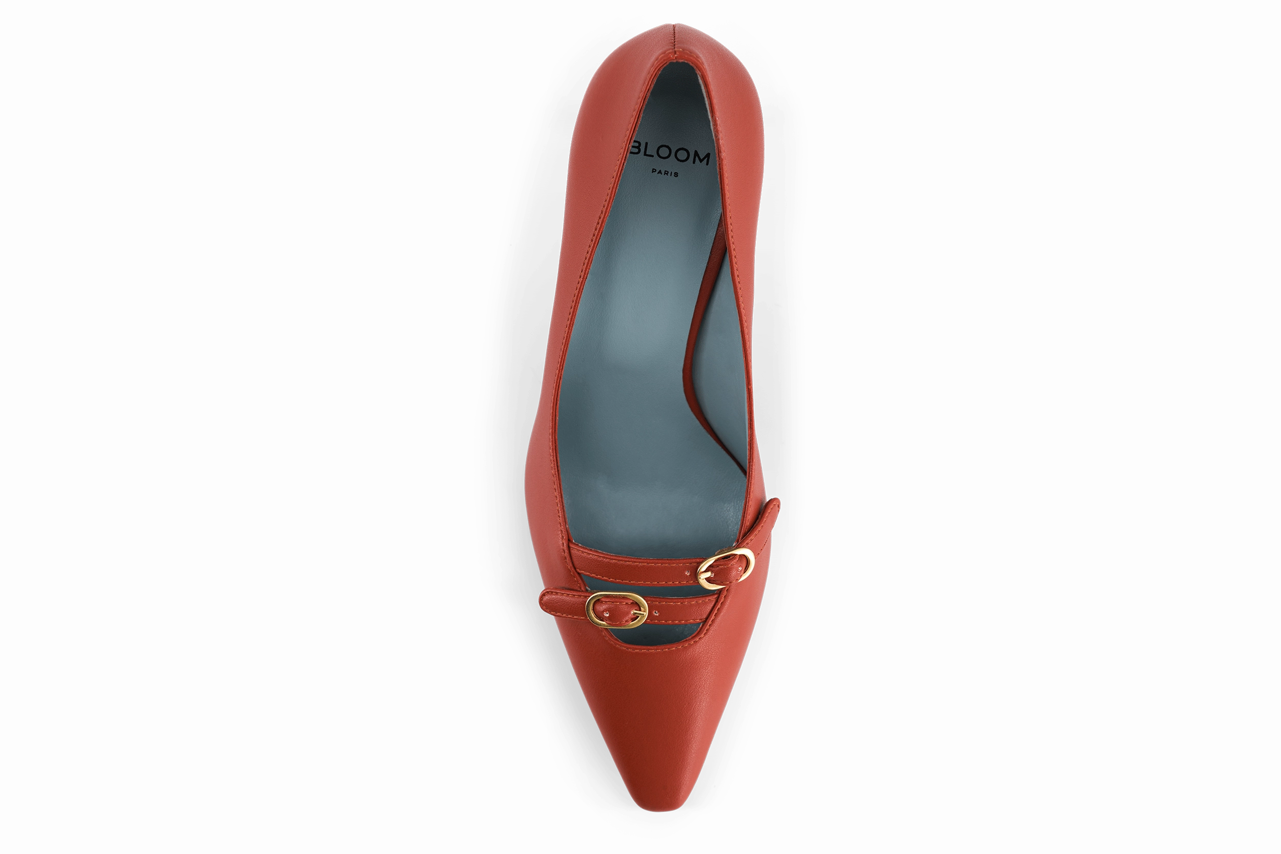 Beryl Apple Leather Small Heel Pumps | Rust