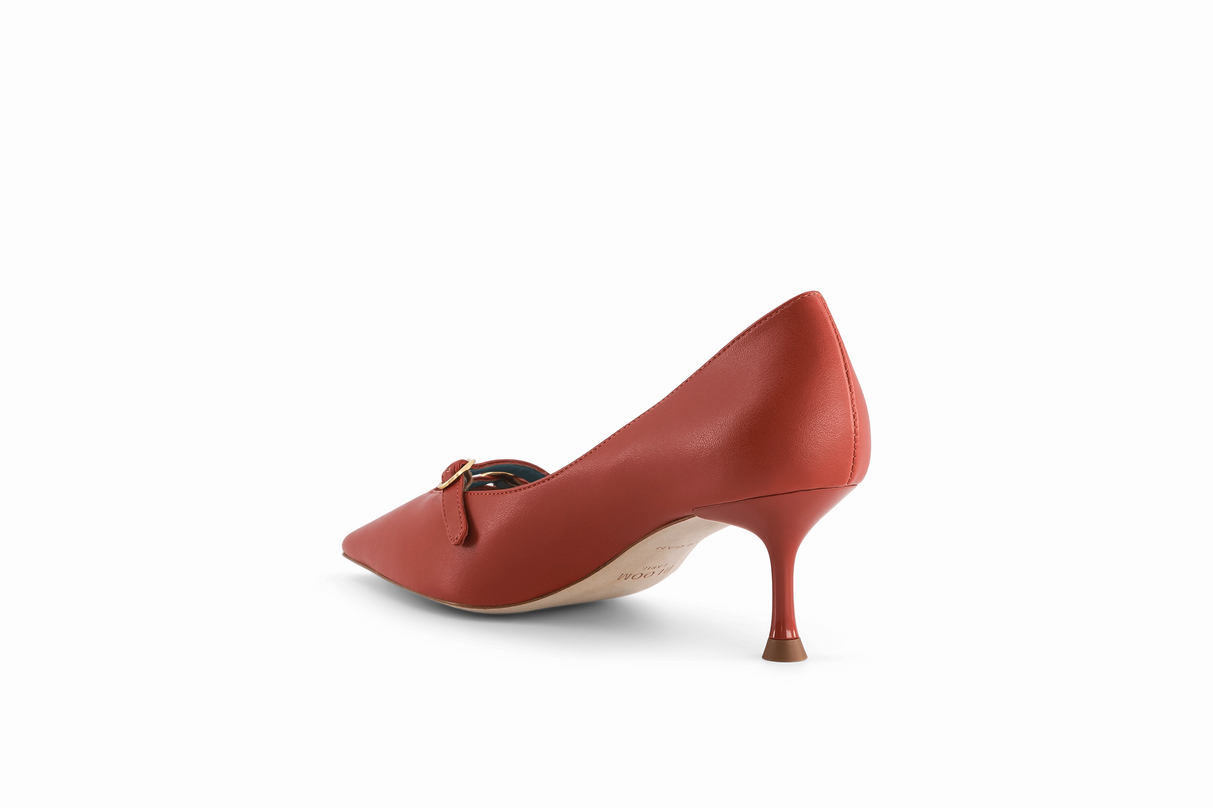 Beryl Apple Leather Small Heel Pumps | Rust