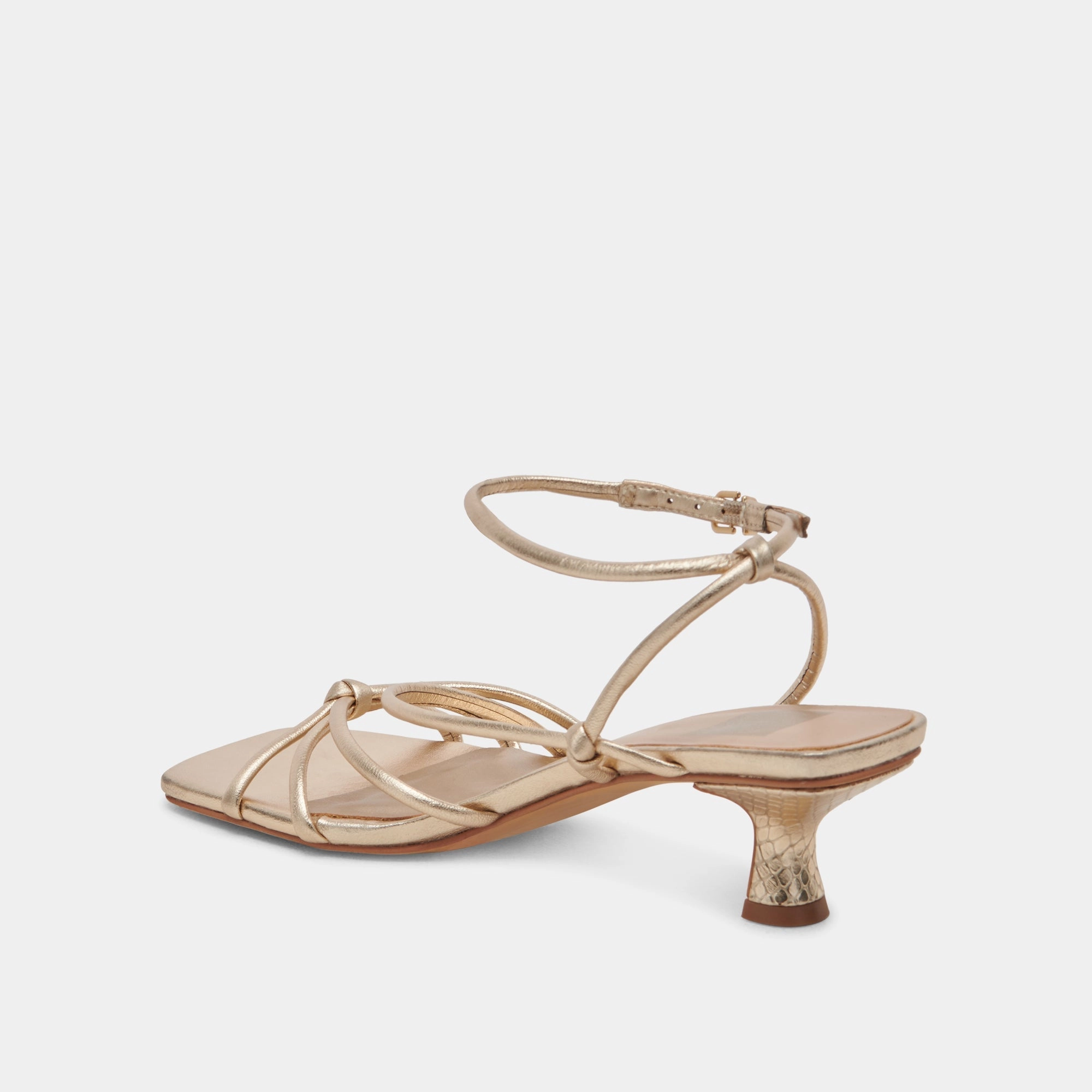 BEV HEELS GOLD METALLIC LEATHER - re:vita