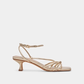 BEV HEELS GOLD METALLIC LEATHER - re:vita