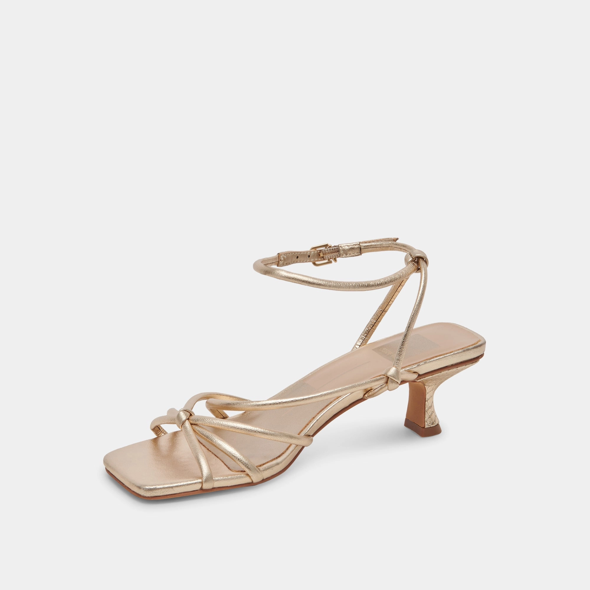 BEV HEELS GOLD METALLIC LEATHER - re:vita