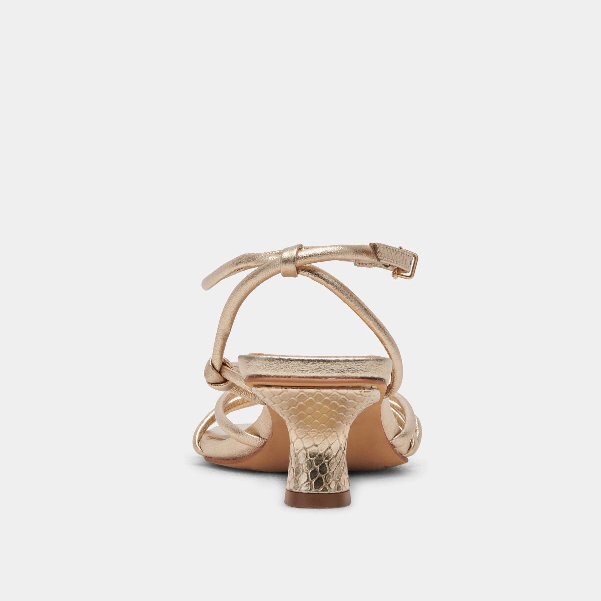 BEV HEELS GOLD METALLIC LEATHER - re:vita