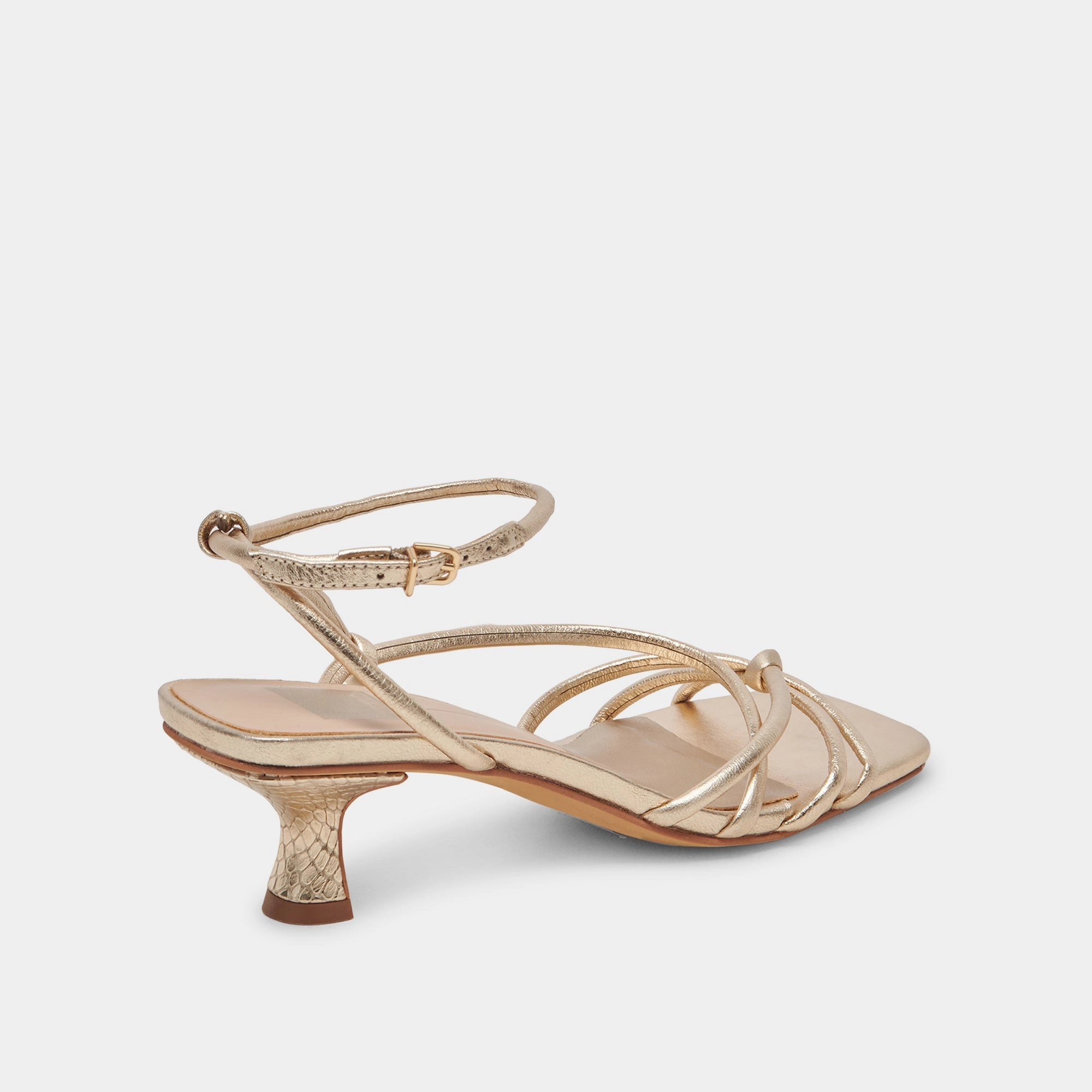BEV HEELS GOLD METALLIC LEATHER - re:vita