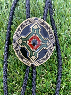 Bolo Native American Cross WT059 Bronze