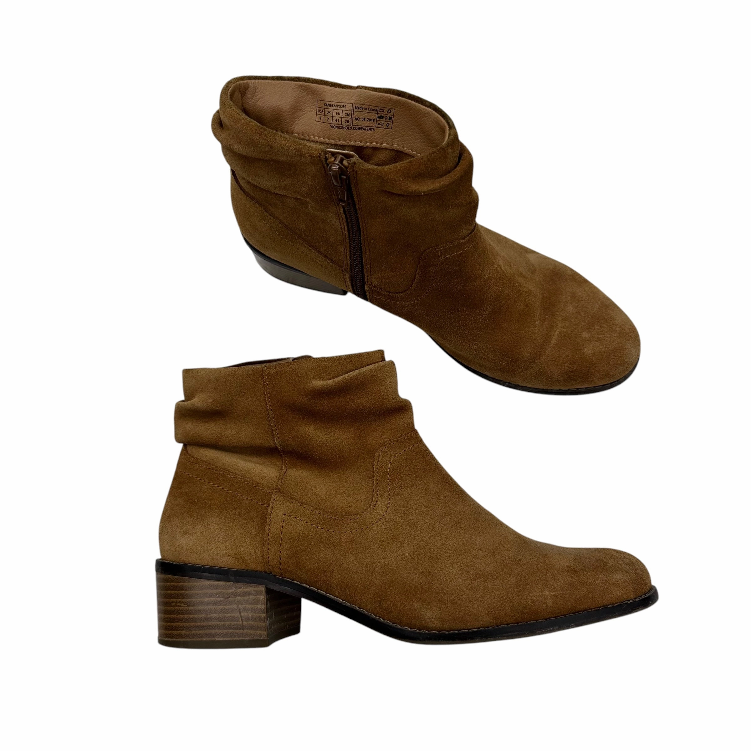 Boots Ankle Flats By Vionic In Tan, Size:9