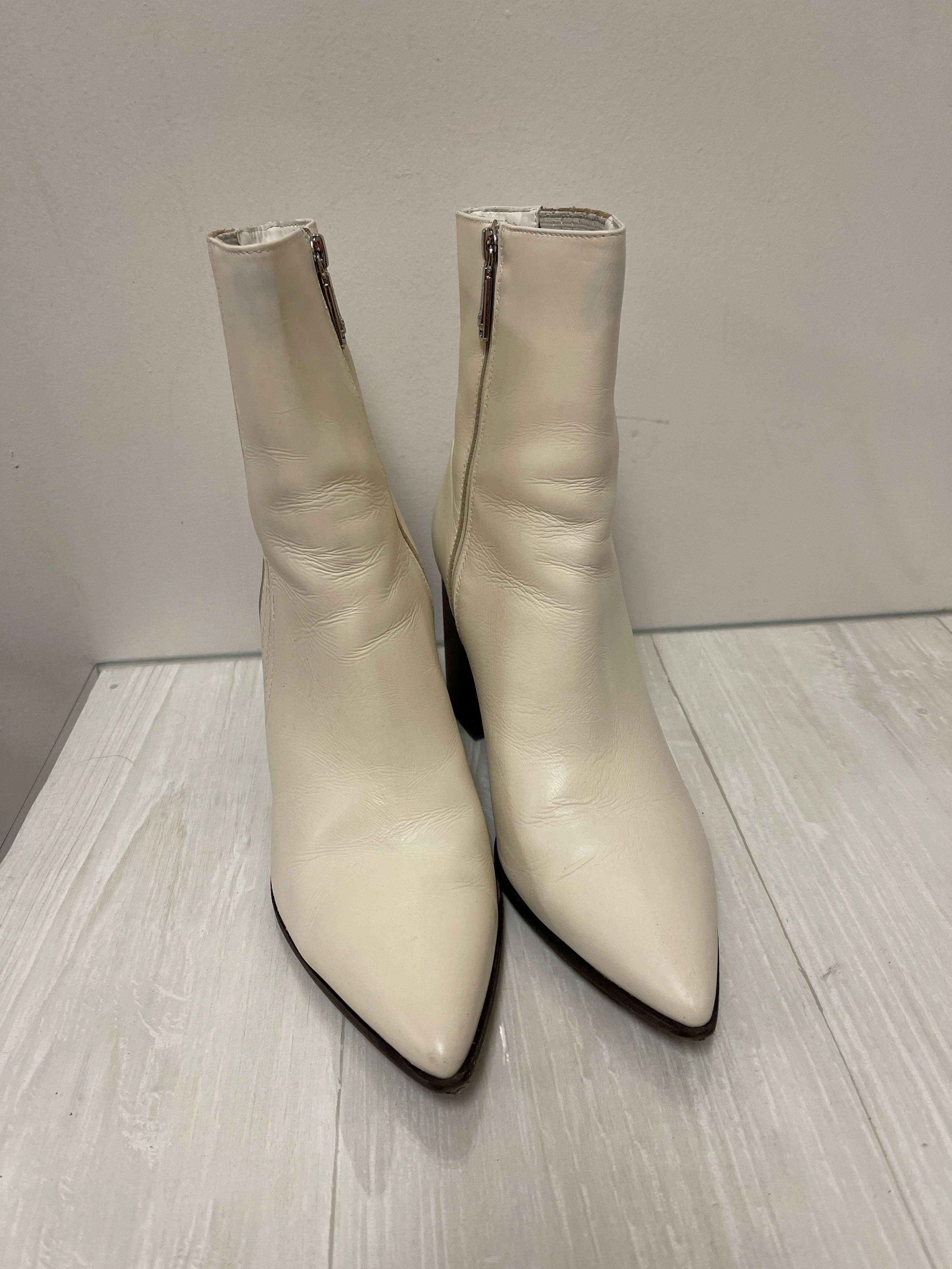 Boots Ankle Heels By Blondo In Cream, Size: 10