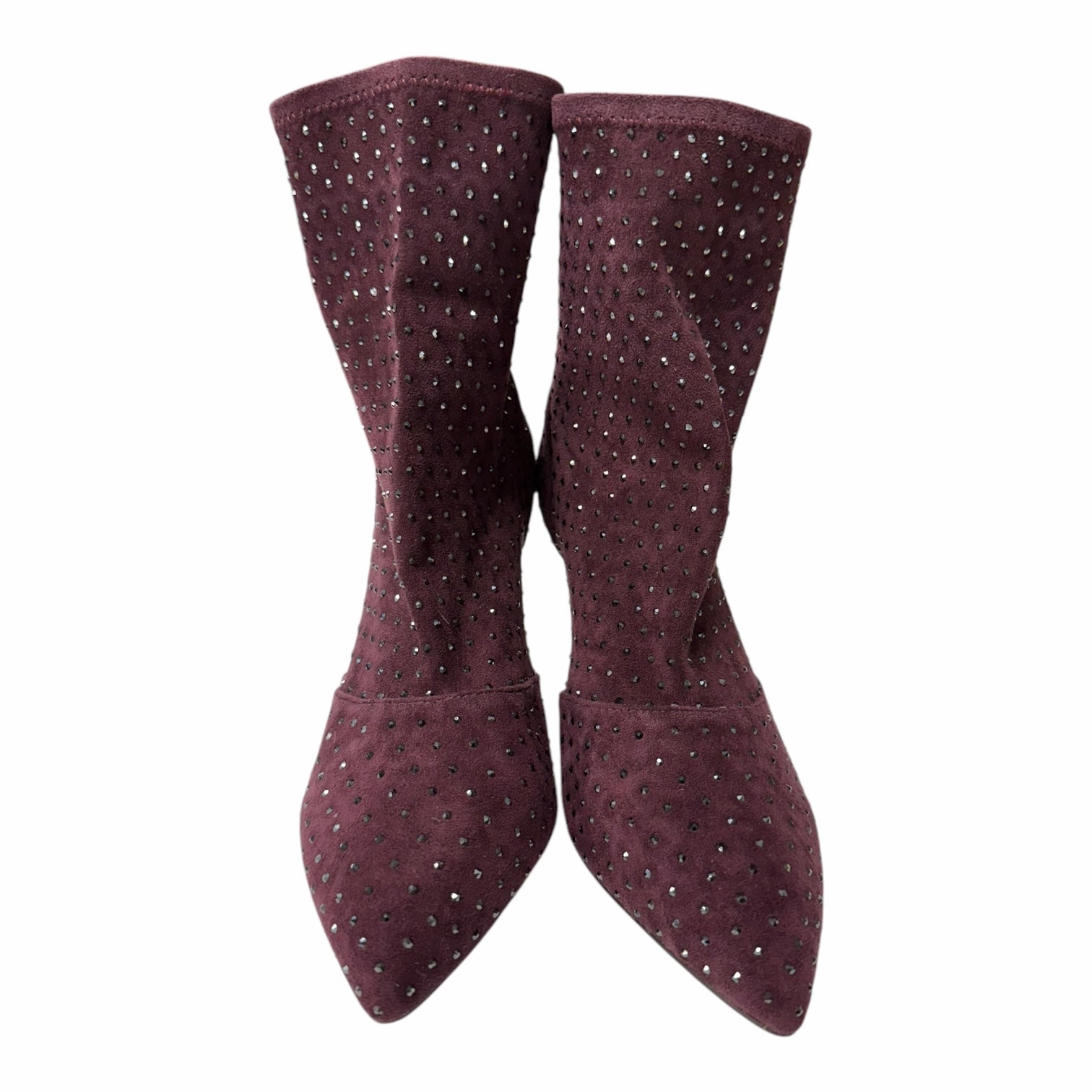 Boots Ankle Heels By Charles David In Purple, Size:10