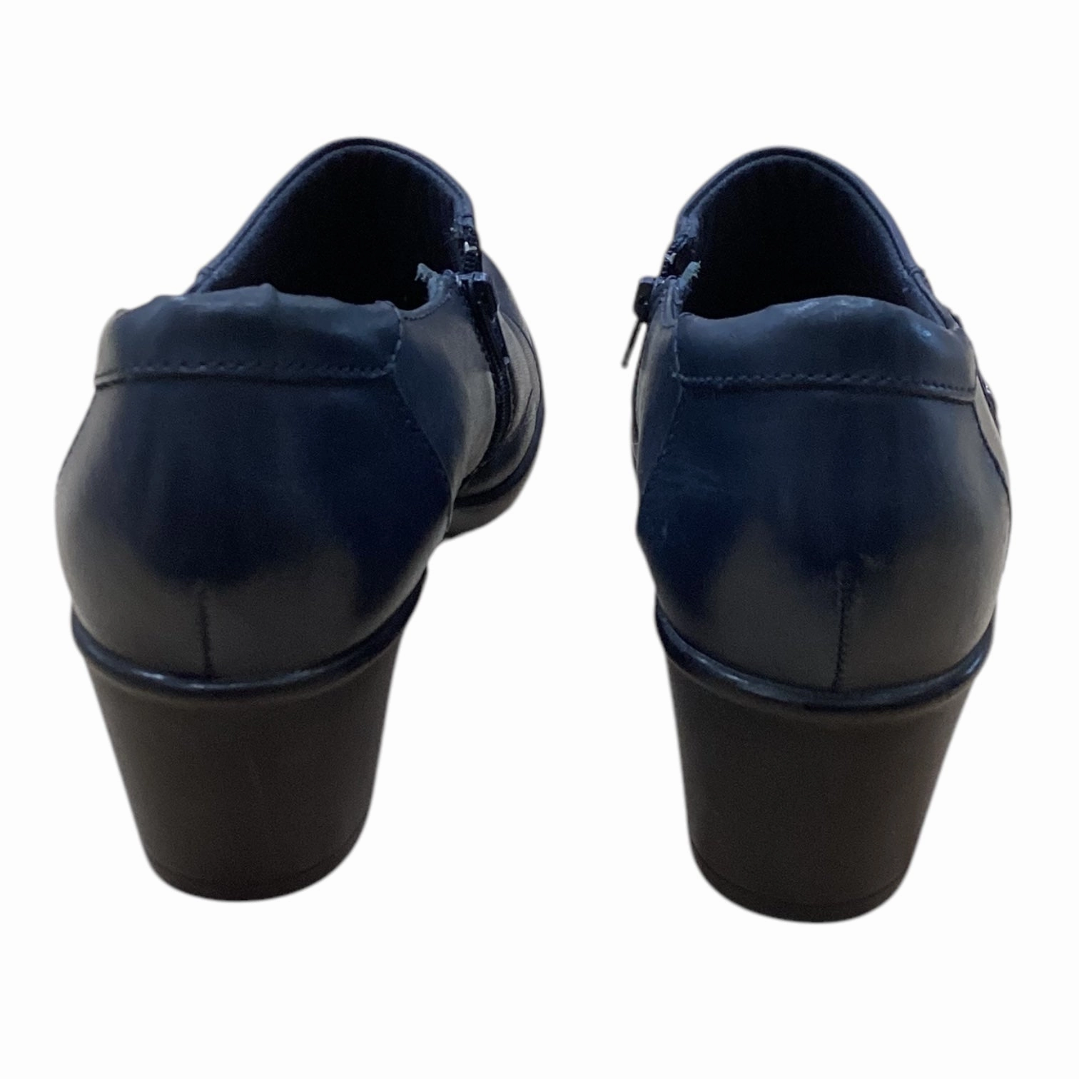 Boots Ankle Heels By Clarks In Navy, Size: 9