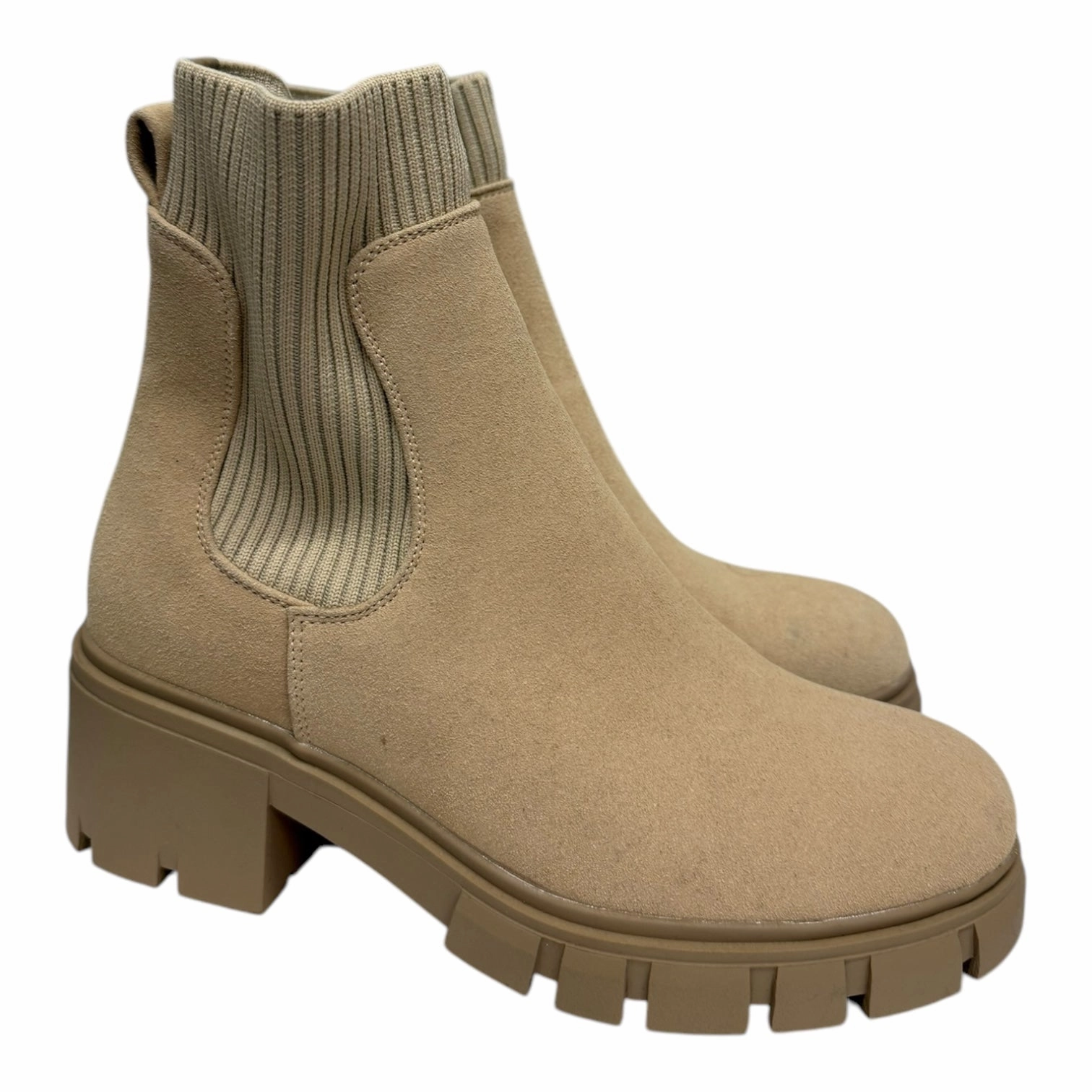 Boots Ankle Heels By Cme In Tan, Size:8