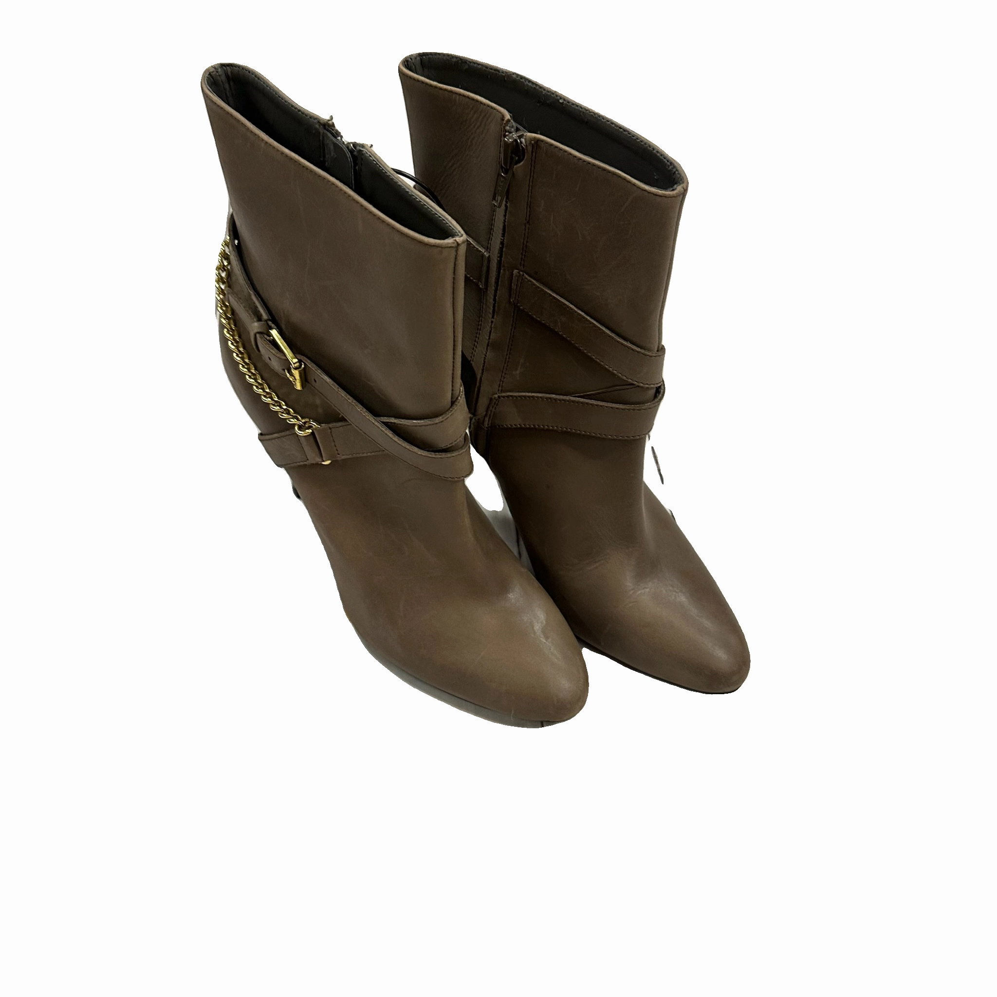 Boots Ankle Heels By Ralph Lauren In Brown, Size: 8.5