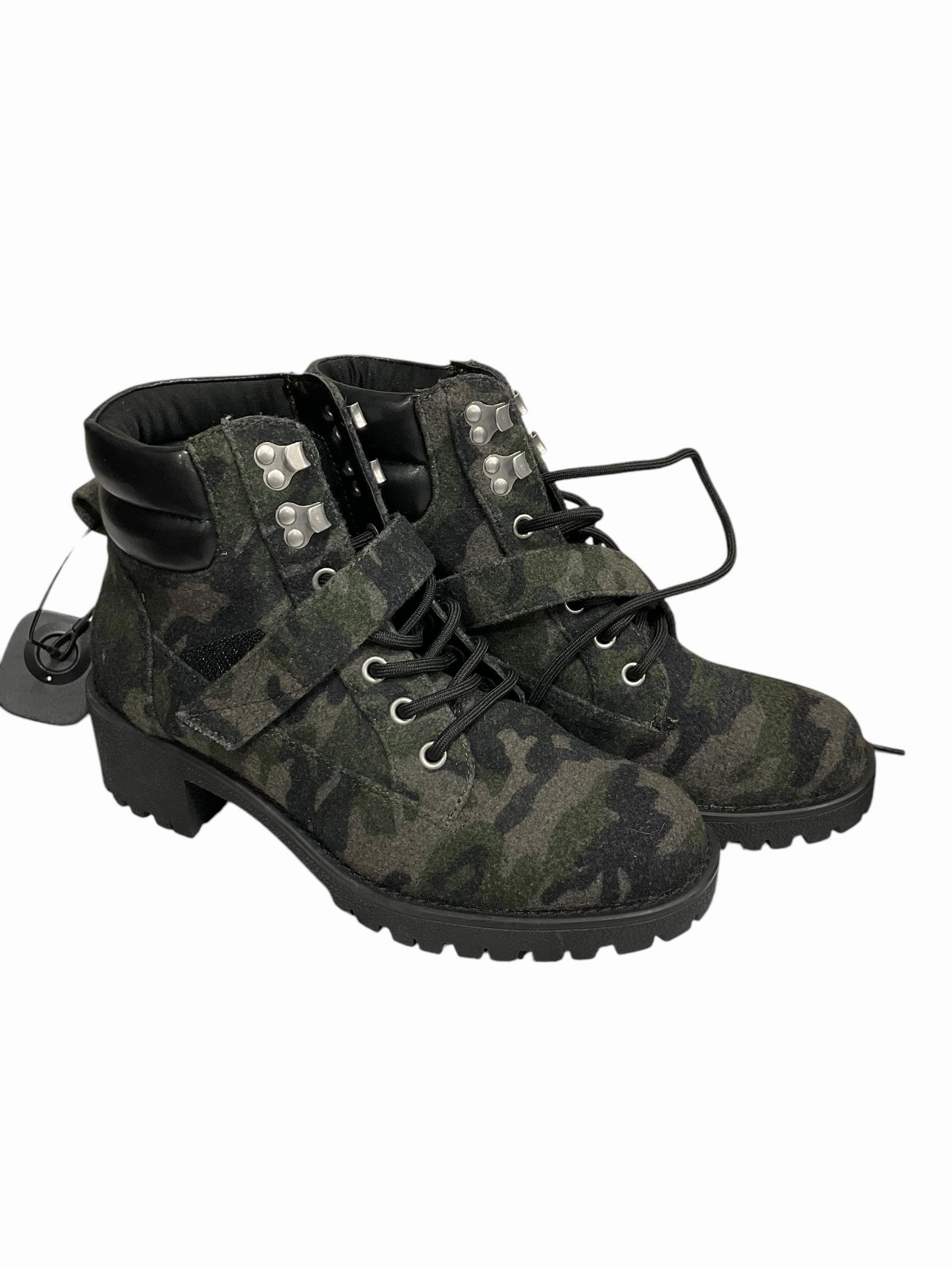 Boots Ankle Heels By Sugar In Camouflage Print, Size: 8