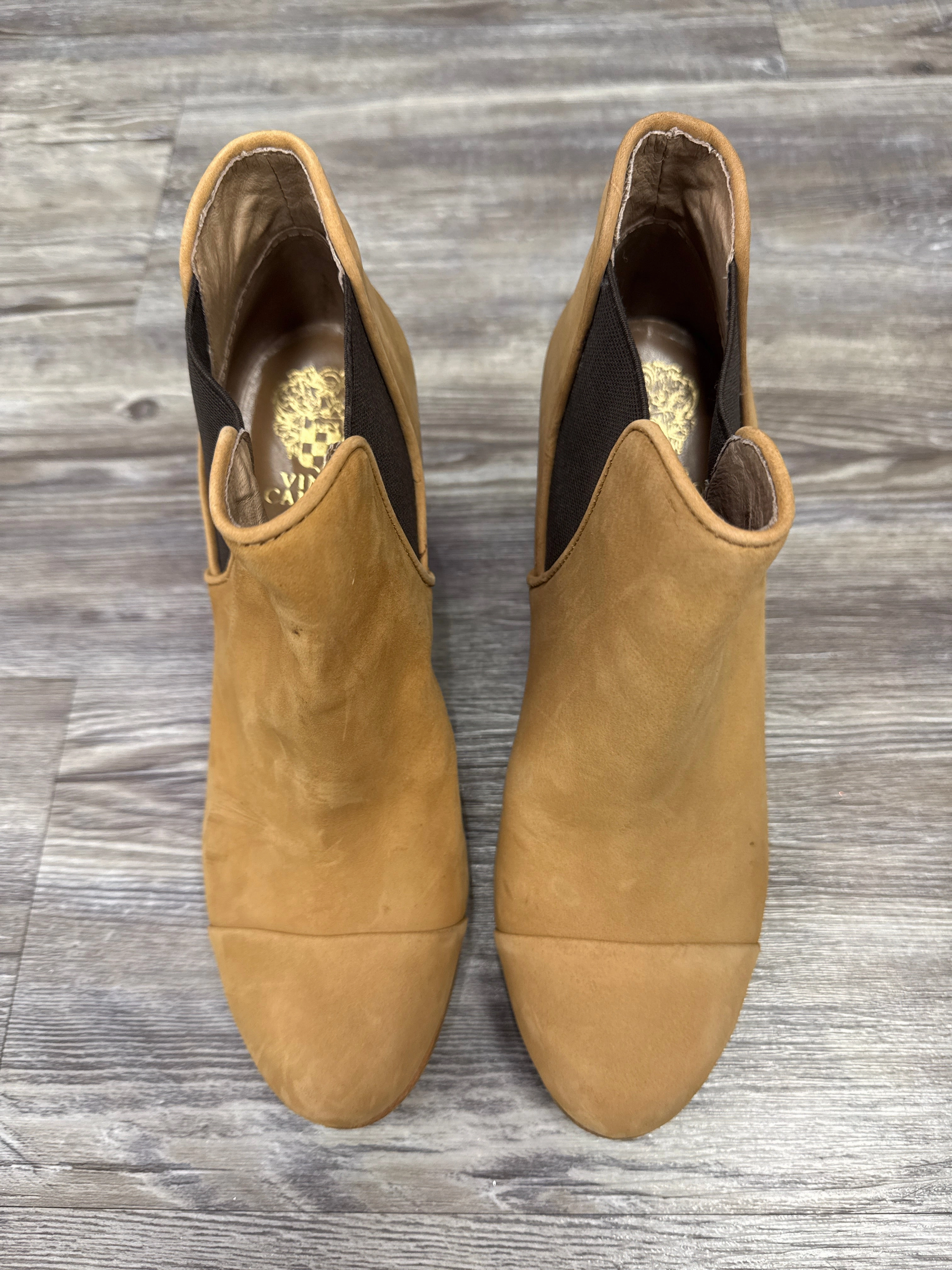 Boots Ankle Heels By Vince Camuto In Tan, Size: 8.5