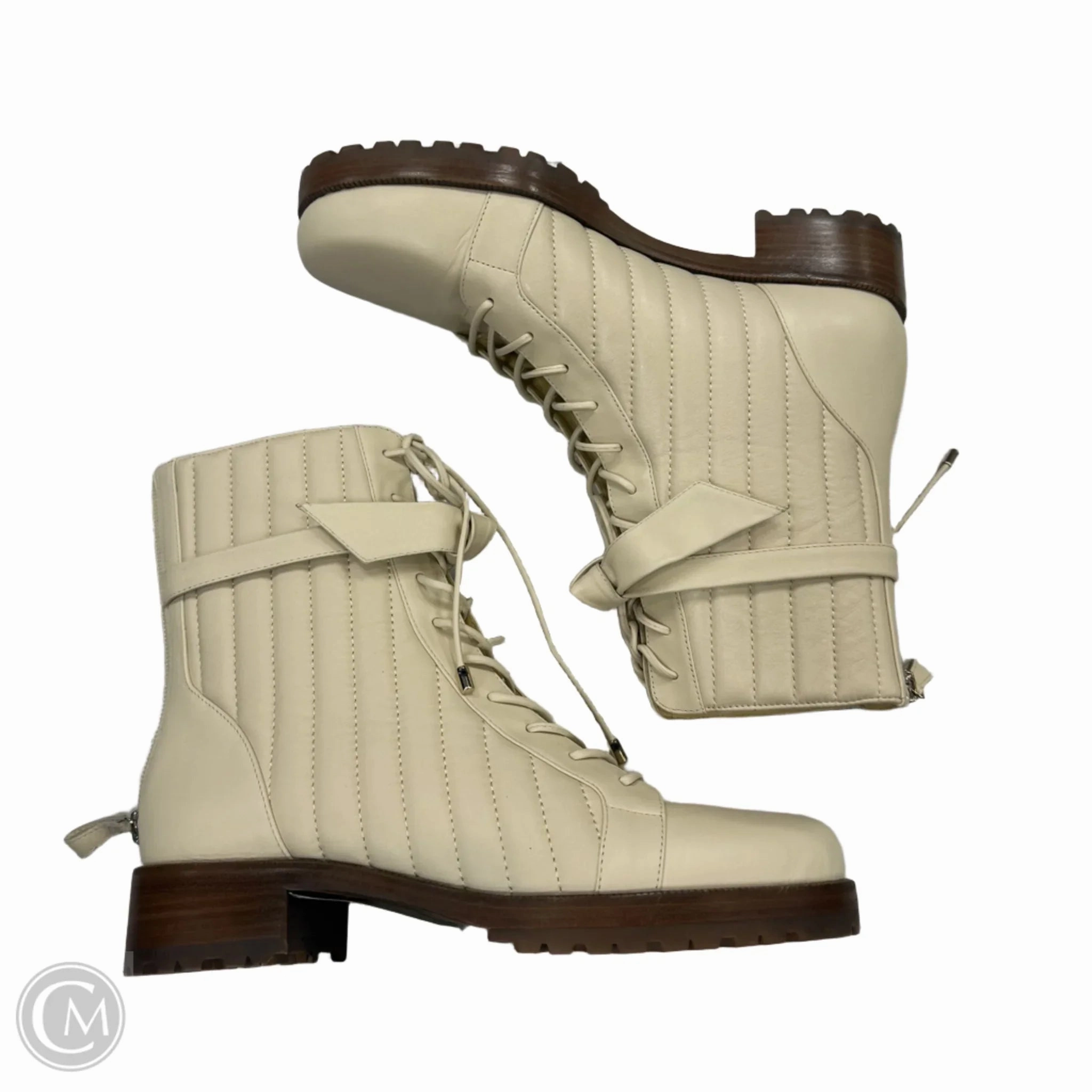Boots Combat By Clothes Mentor In Cream, Size: 8