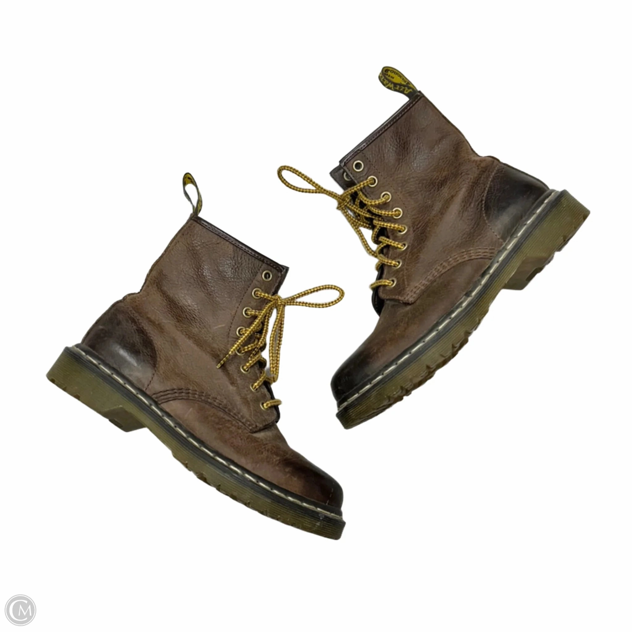 Boots Combat By Dr Martens In Brown & Yellow, Size: 7
