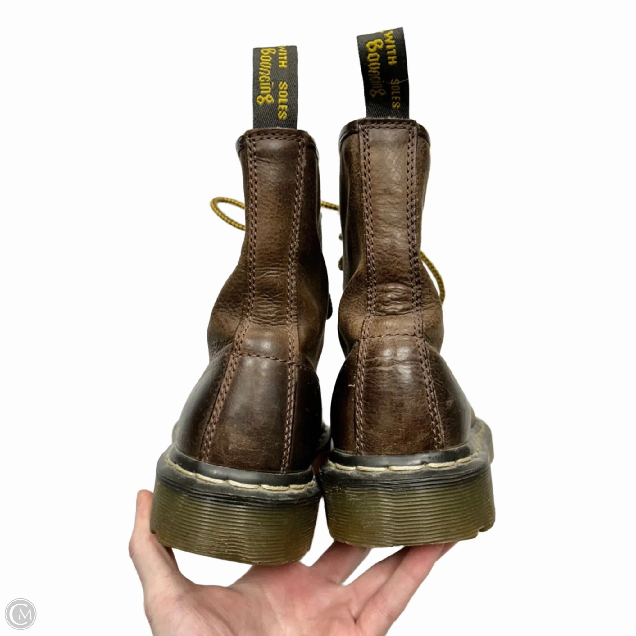 Boots Combat By Dr Martens In Brown & Yellow, Size: 7