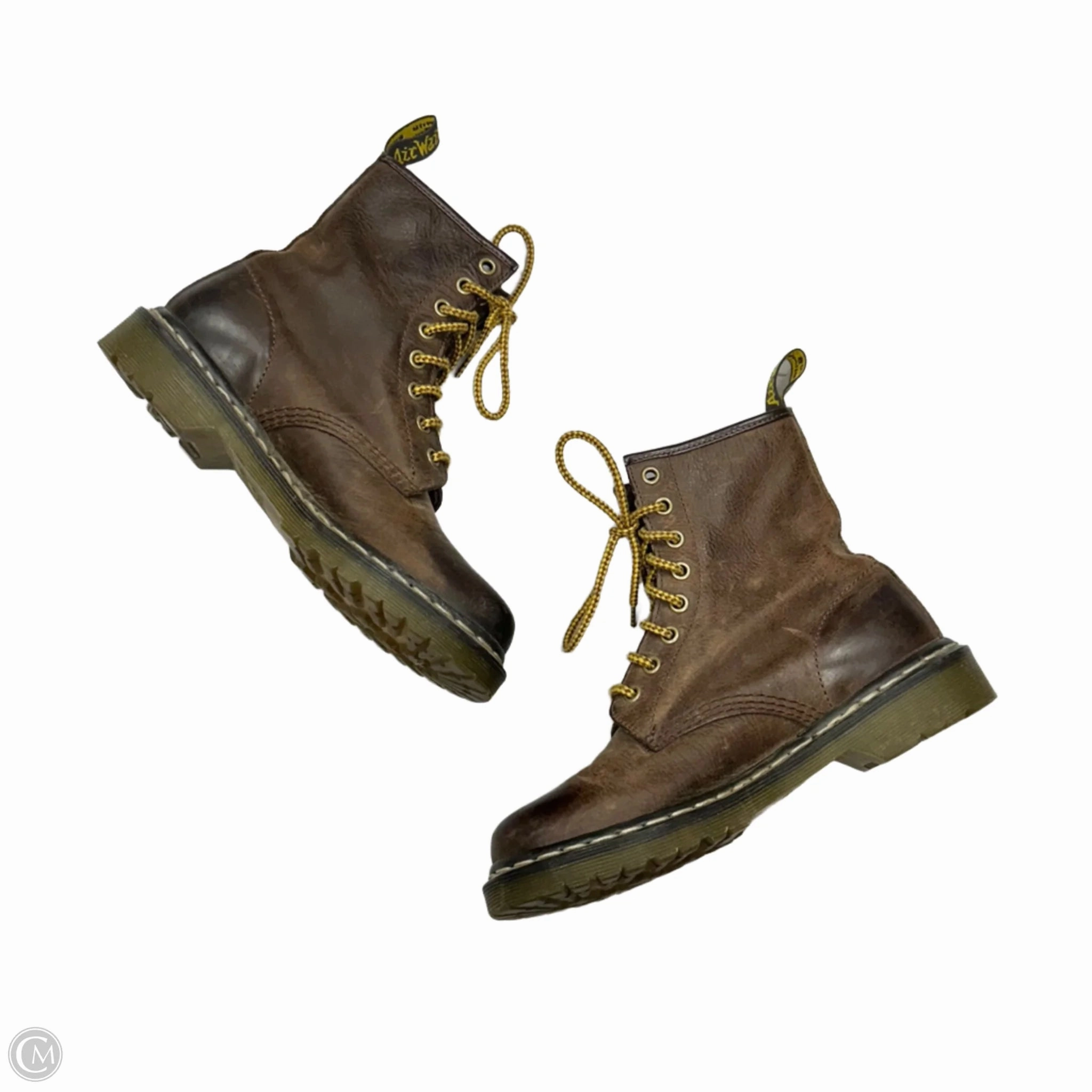 Boots Combat By Dr Martens In Brown & Yellow, Size: 7