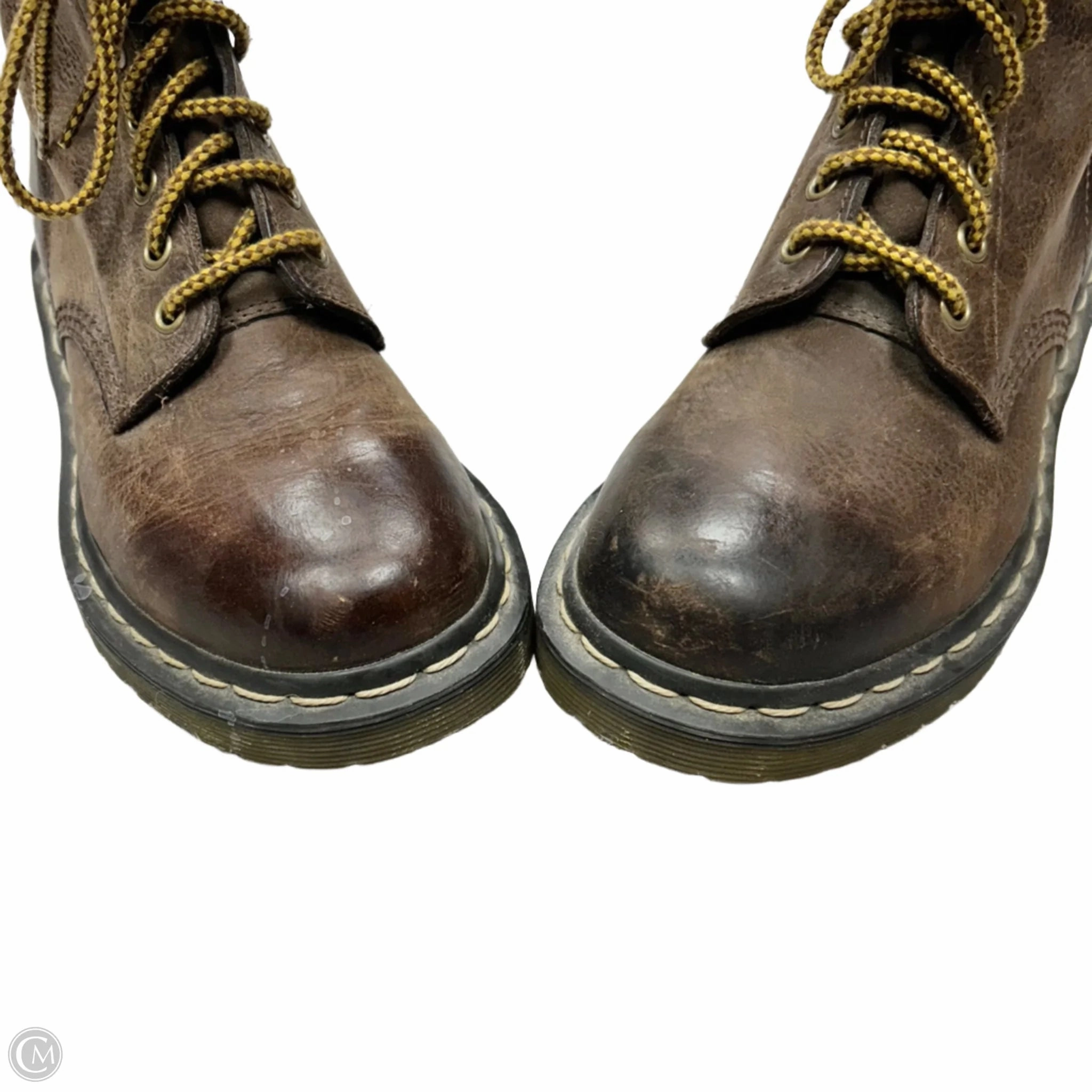 Boots Combat By Dr Martens In Brown & Yellow, Size: 7