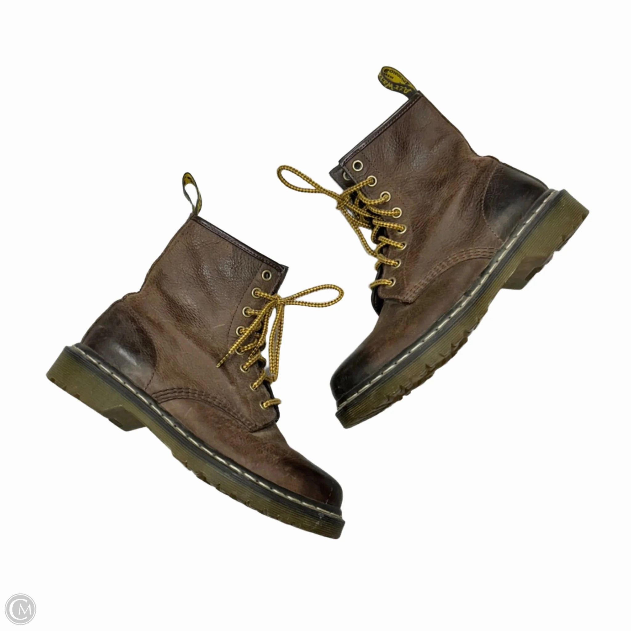 Boots Combat By Dr Martens In Brown & Yellow, Size: 7