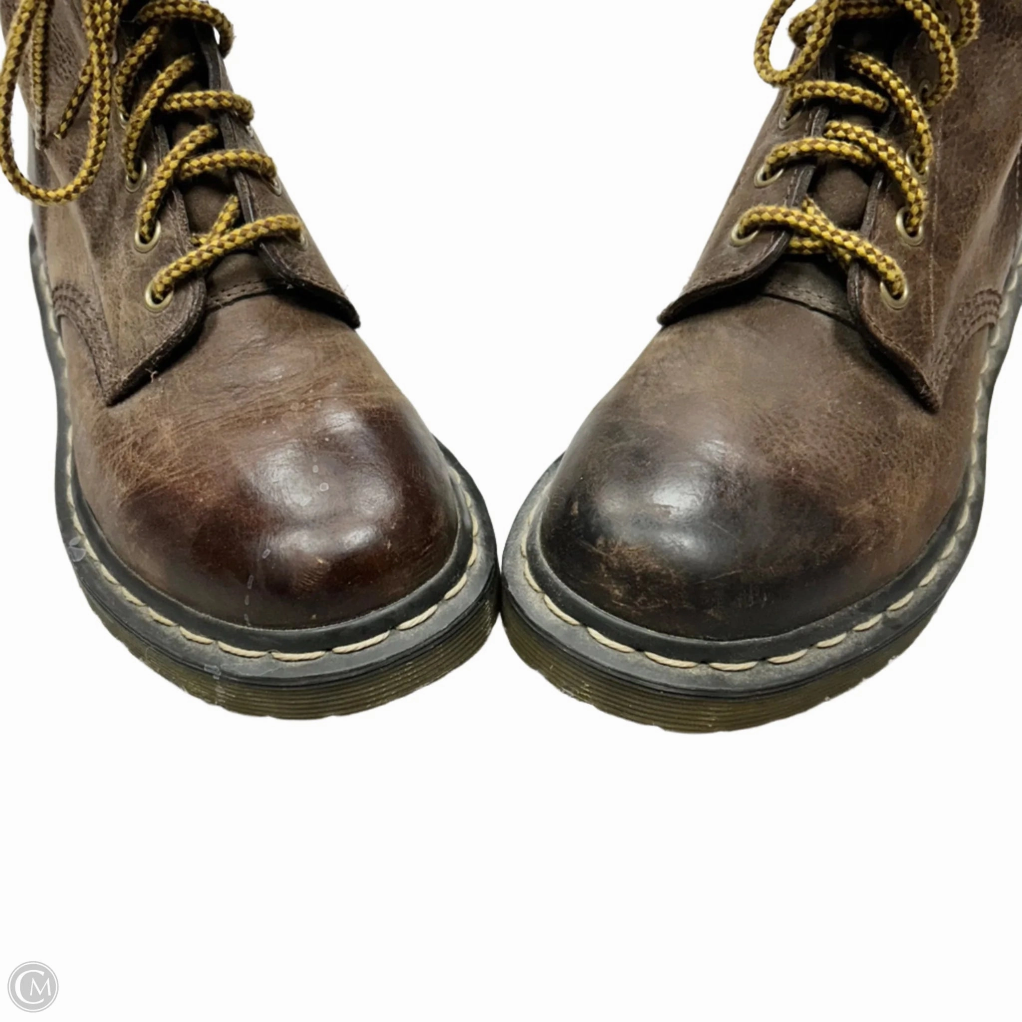 Boots Combat By Dr Martens In Brown & Yellow, Size: 7