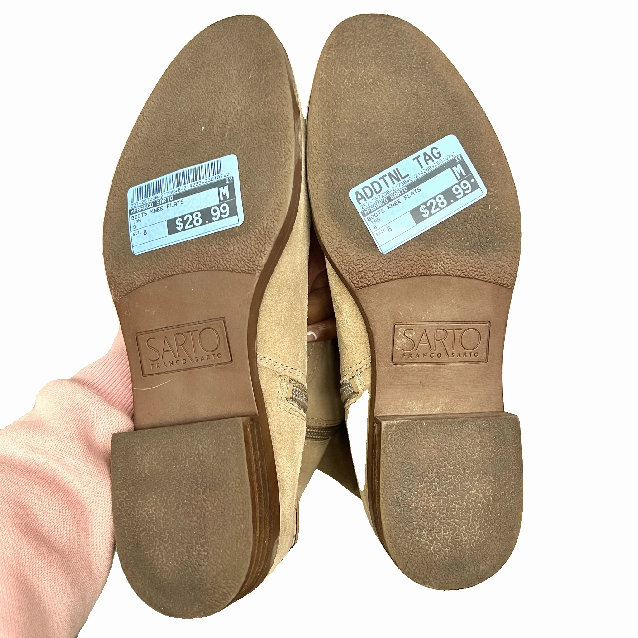Boots Knee Flats By Franco Sarto In Tan, Size: 8