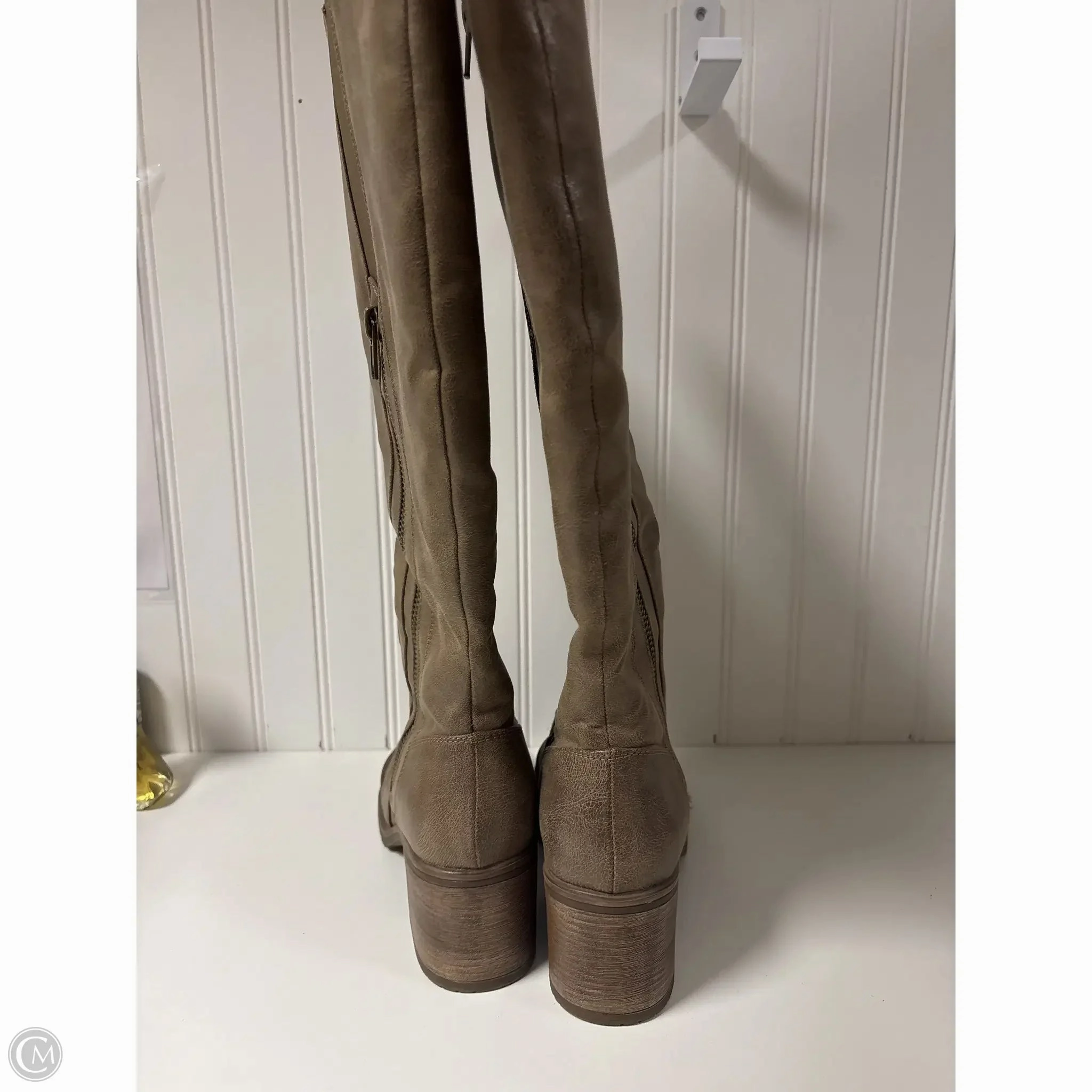 Boots Knee Heels By Bare Traps In Brown, Size: 9.5