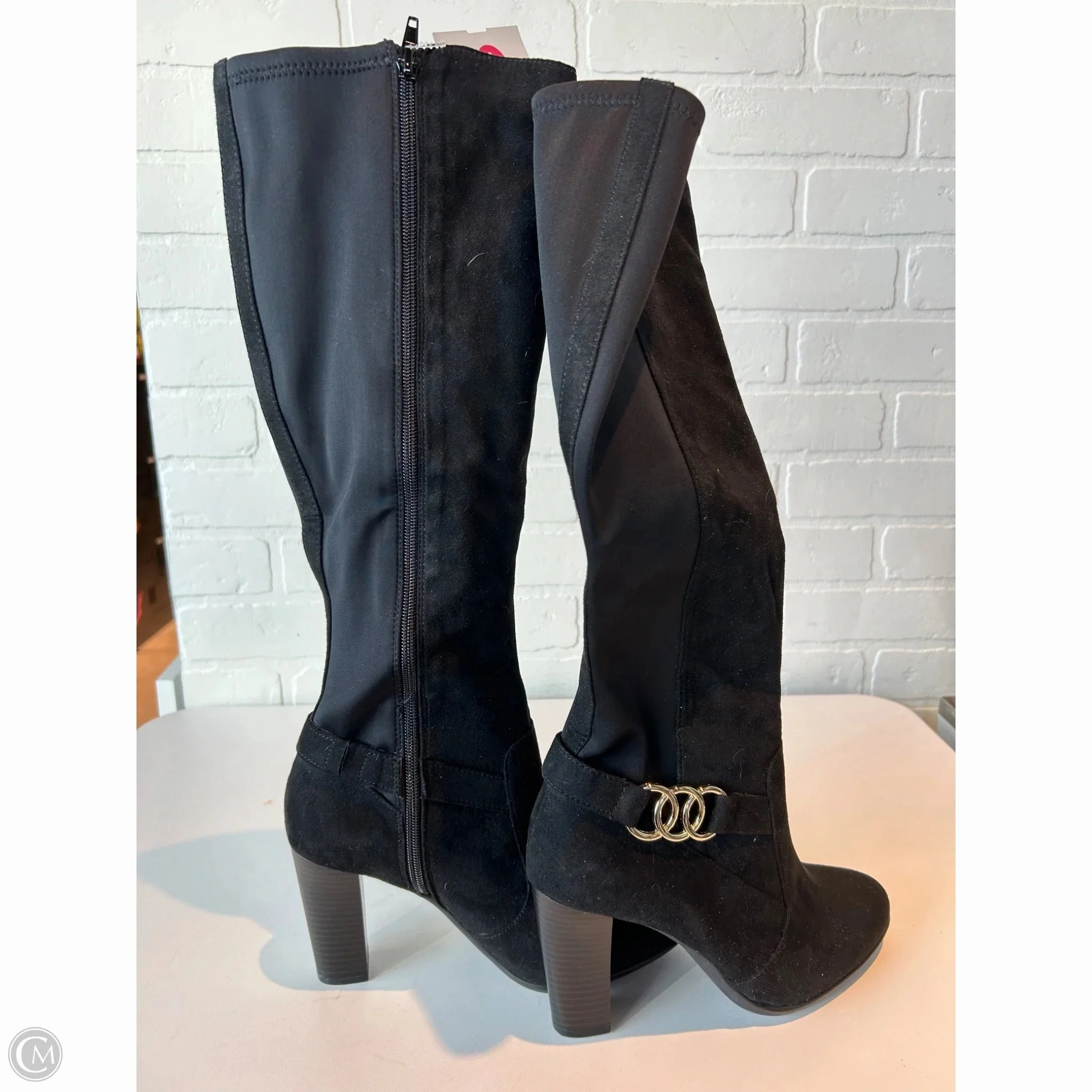 Boots Knee Heels By Kelly And Katie In Black, Size: 7.5