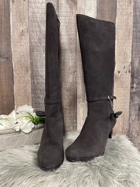 Boots Knee Heels By Nine West In Grey, Size: 11