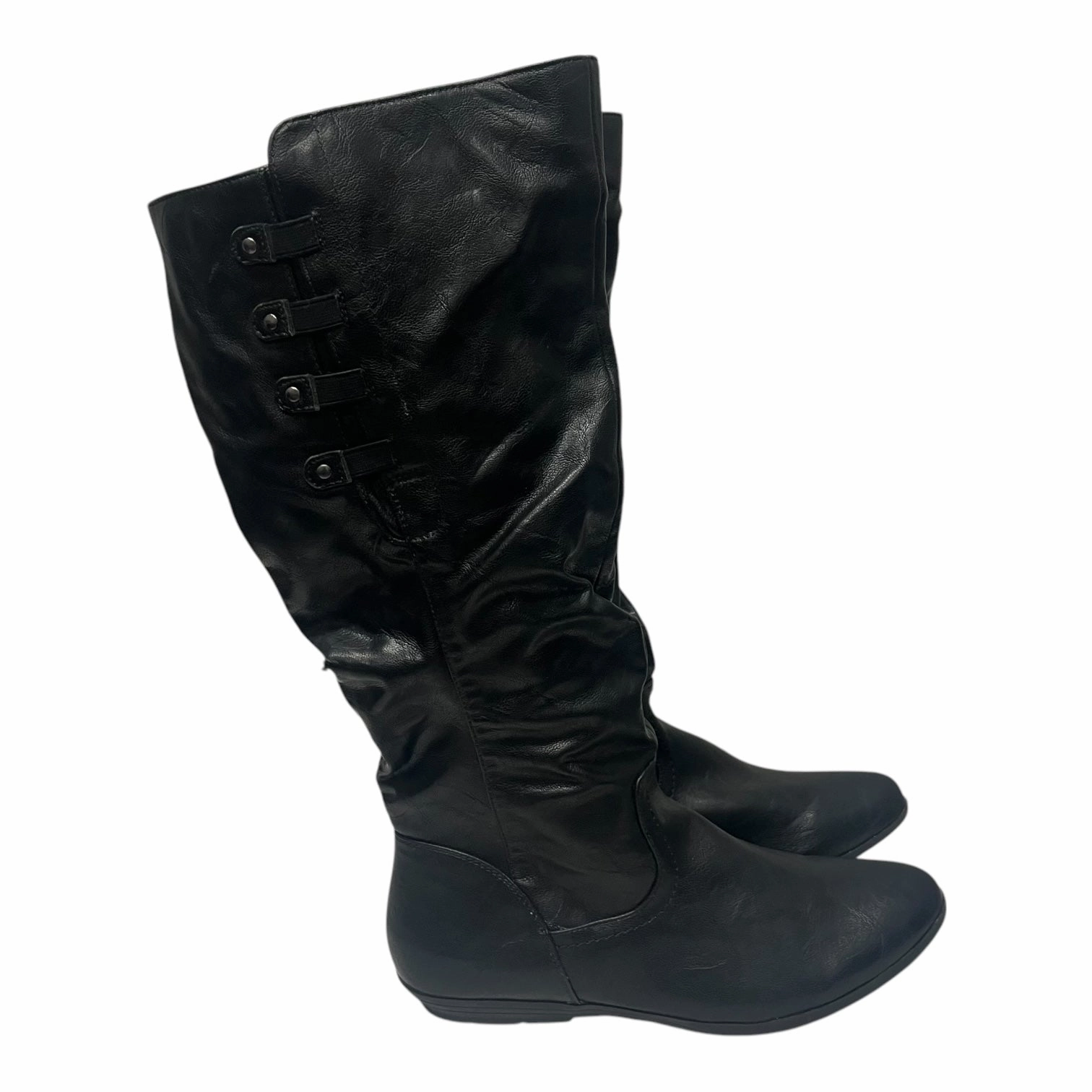 Boots Mid-Calf Flats By Cme In Black, Size:11