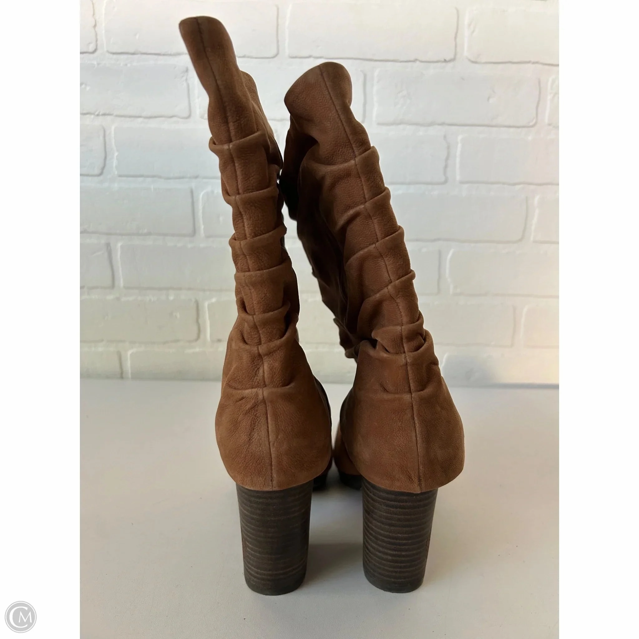 Boots Mid-calf Heels By Vince Camuto In Brown, Size: 5.5