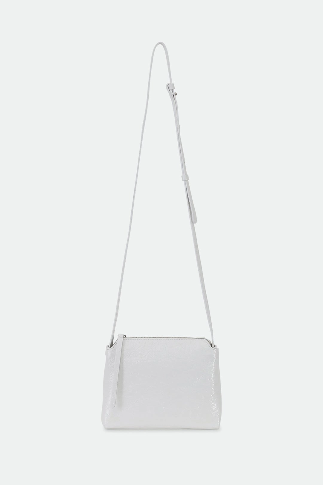 BRIDGET ITALIAN PATENT LEATHER CROSSBODY BAG IN WHITE
