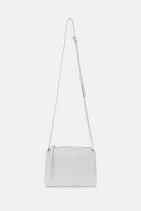BRIDGET ITALIAN PATENT LEATHER CROSSBODY BAG IN WHITE