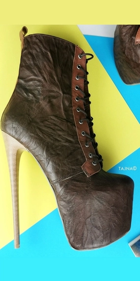 Brown Lace Up Genuine Leather Boots