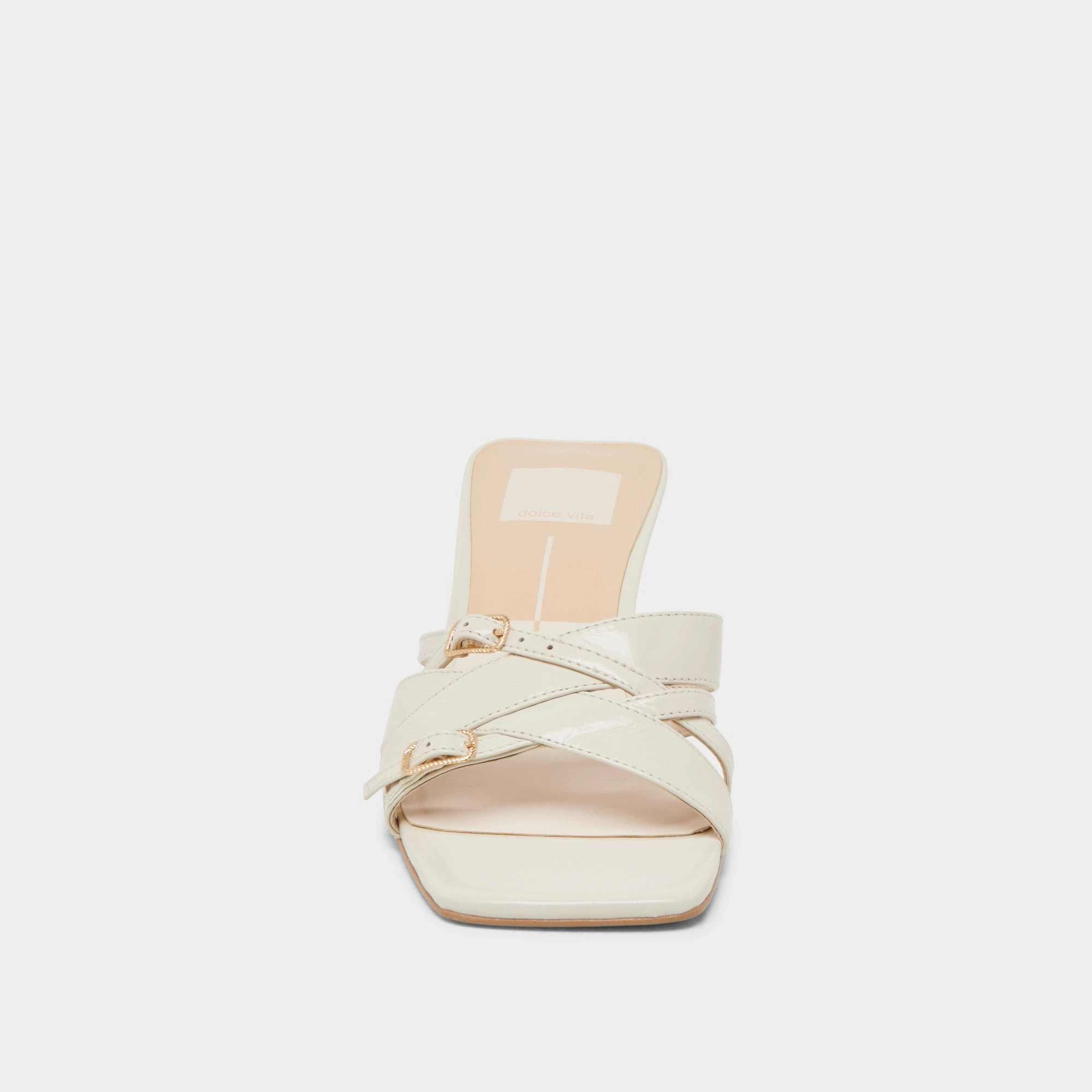 BRYANT HEELS IVORY CRINKLE PATENT