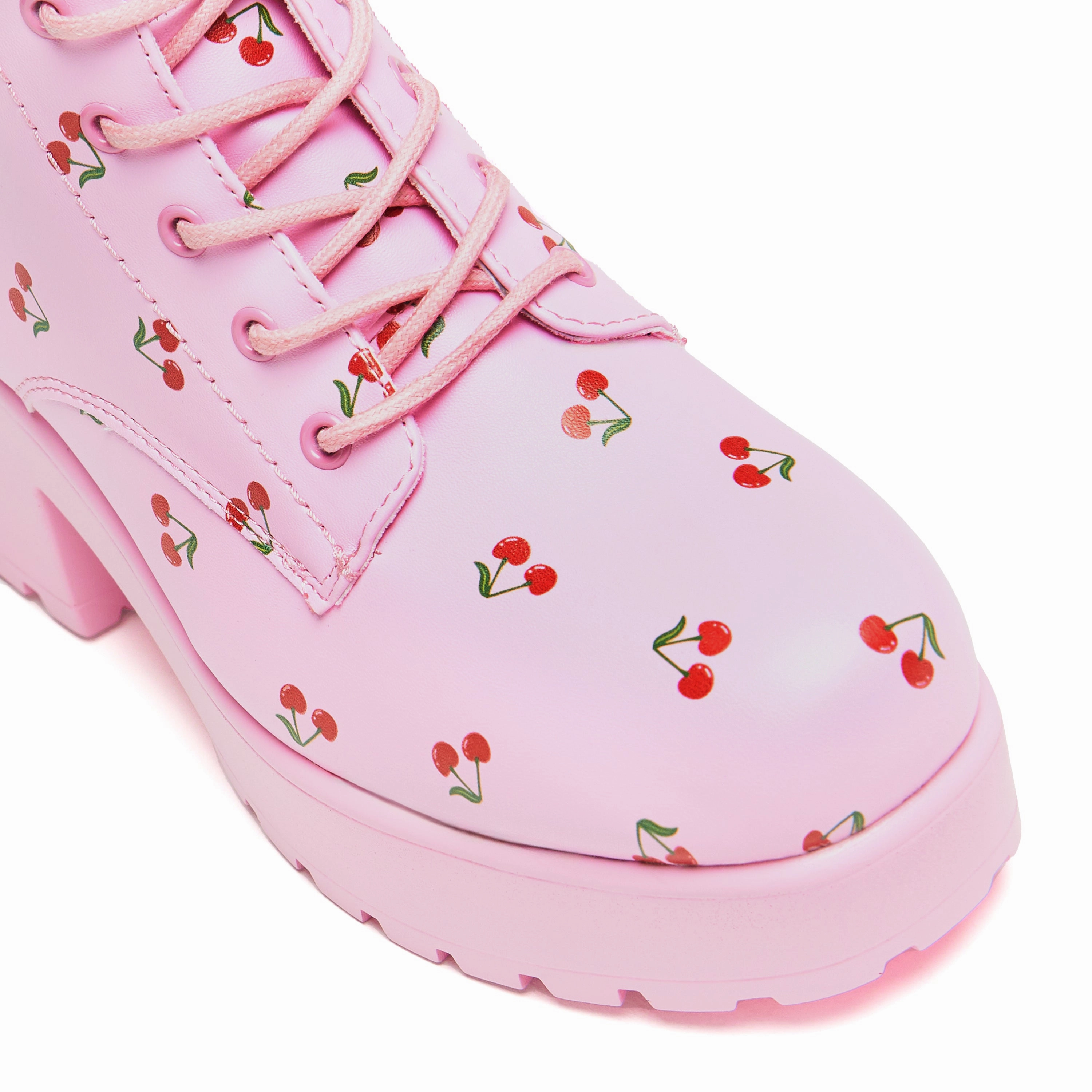 Cherry Passion Platform Boots - Baby Pink