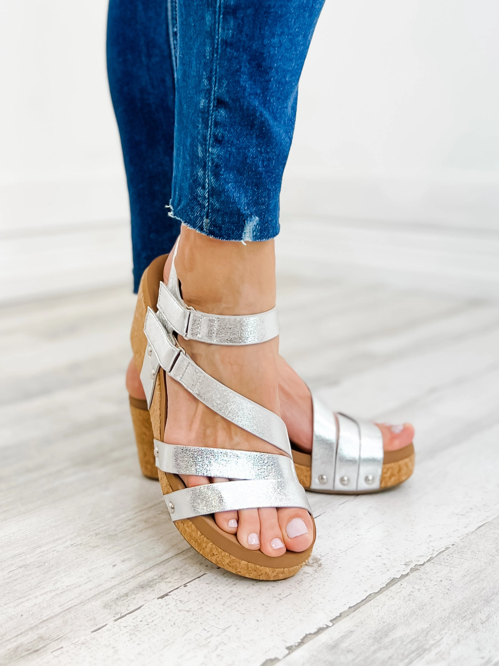 Corky's Giggle Wedge Sandal in Silver