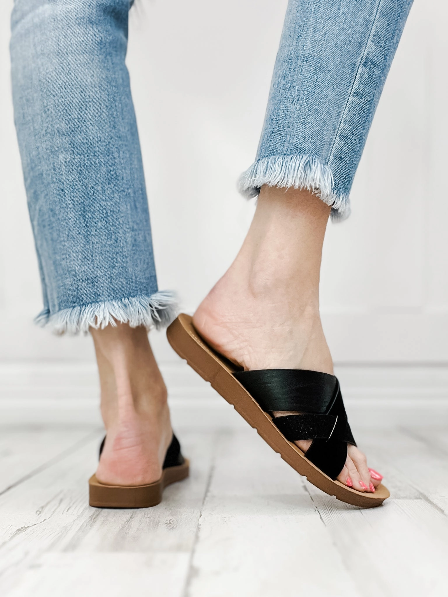 Corkys Charm Slides in Black