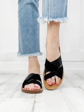 Corkys Charm Slides in Black