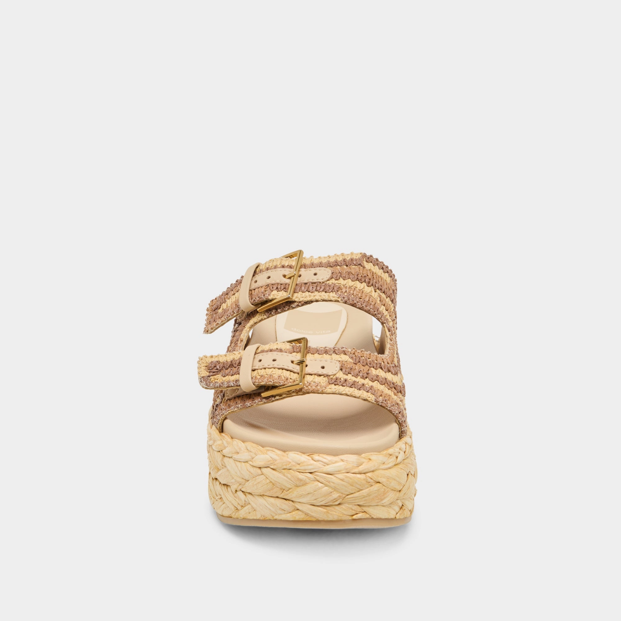 FALYN SANDALS BROWN NATURAL WOVEN RAFFIA