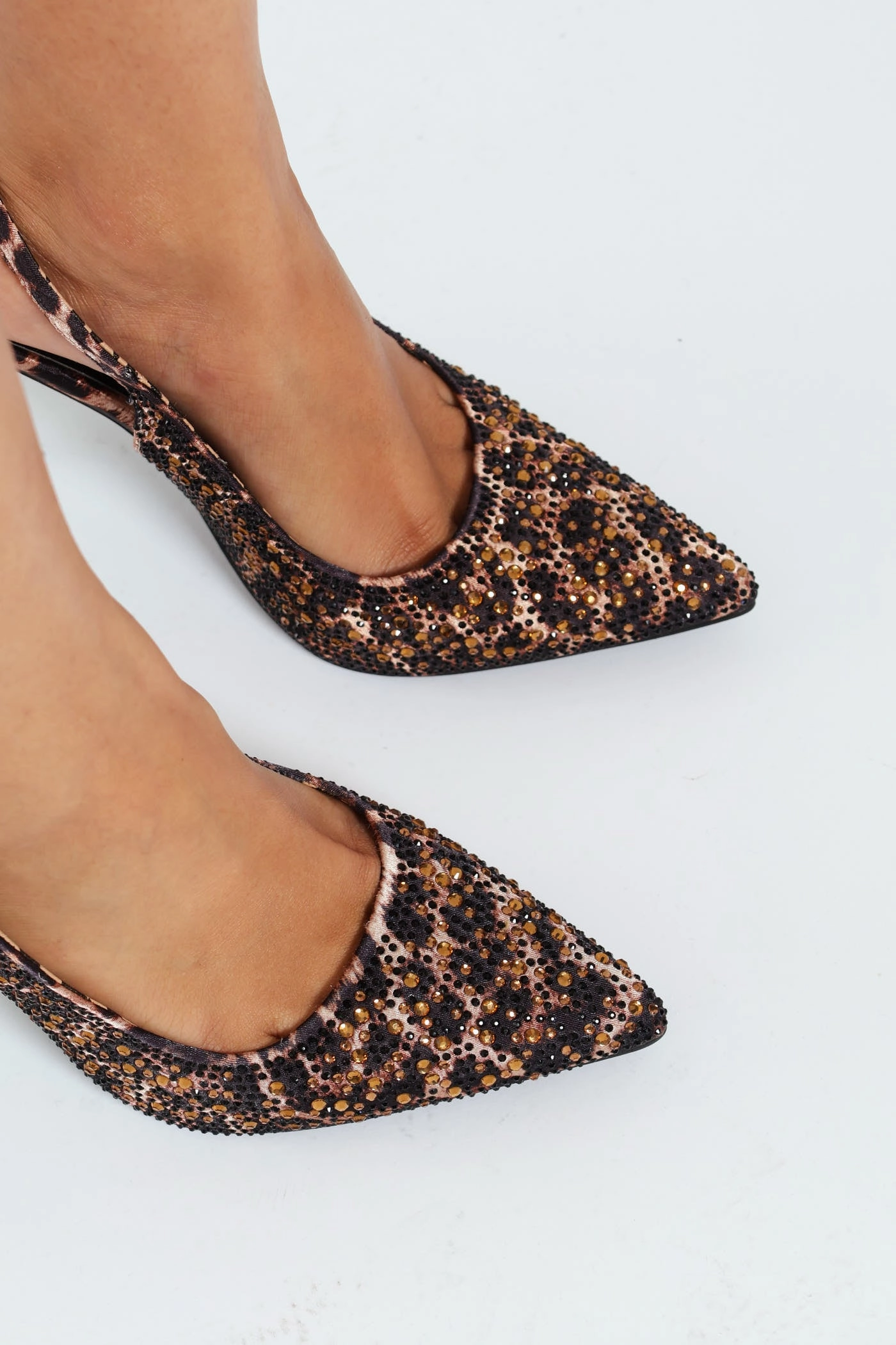 Full Embellished Leopard Print Stiletto