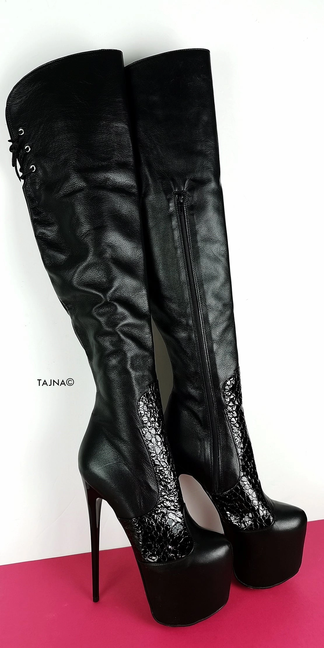 Genuine Leather Thin Heel Over Knee Boots