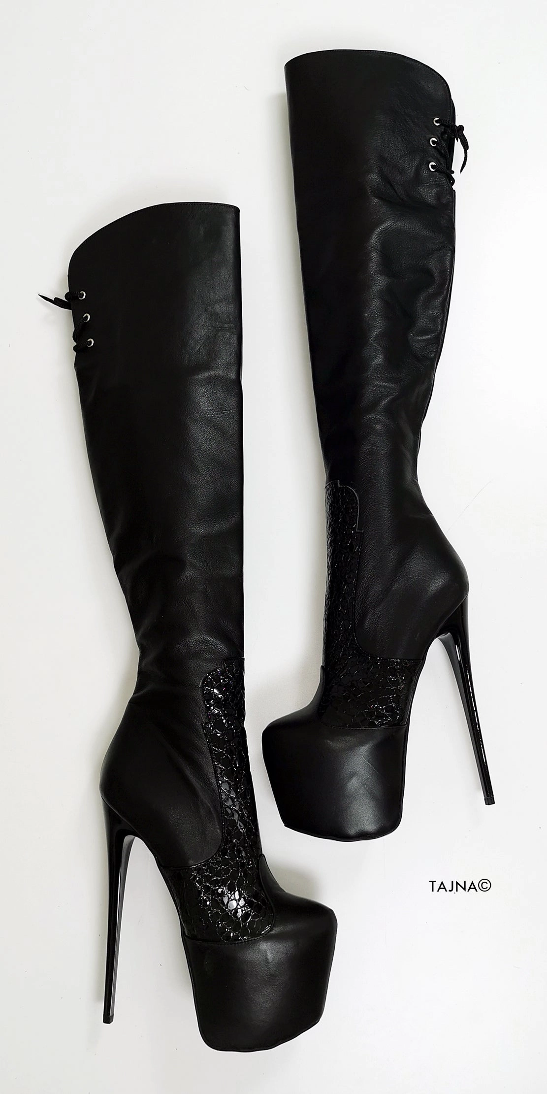 Genuine Leather Thin Heel Over Knee Boots