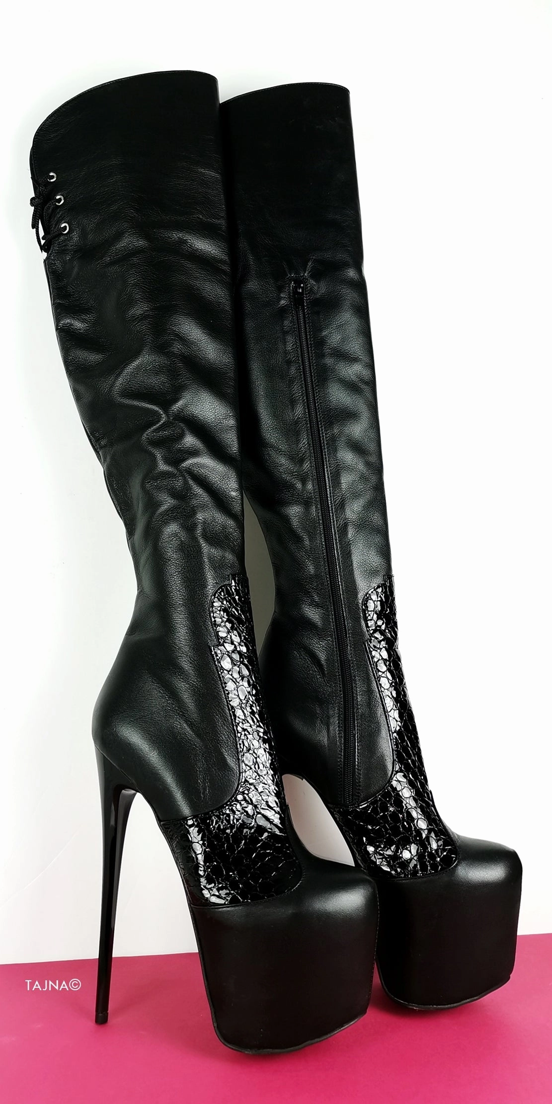 Genuine Leather Thin Heel Over Knee Boots