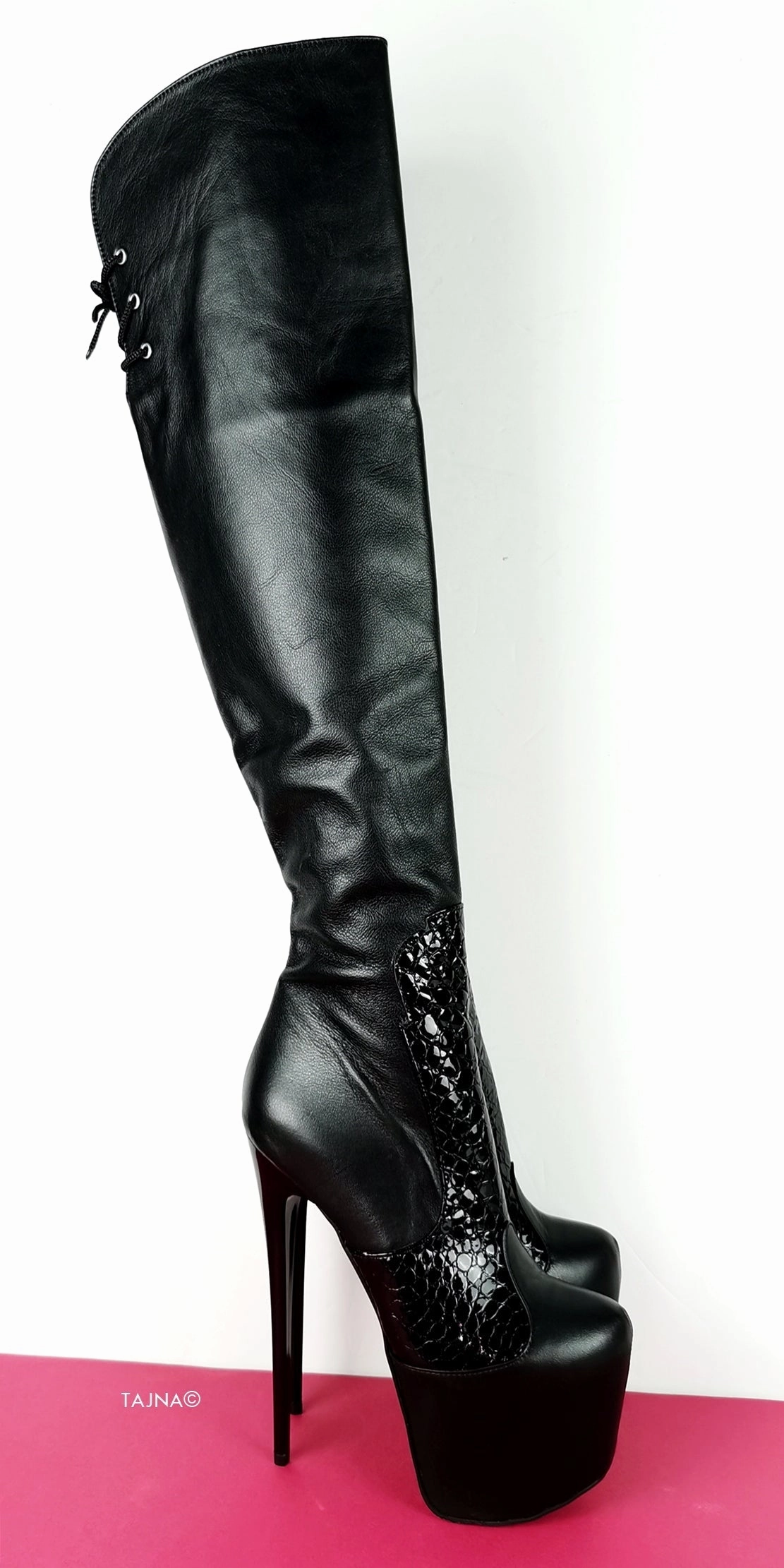 Genuine Leather Thin Heel Over Knee Boots