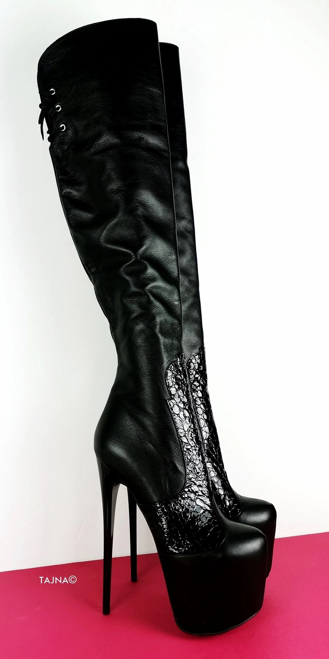 Genuine Leather Thin Heel Over Knee Boots