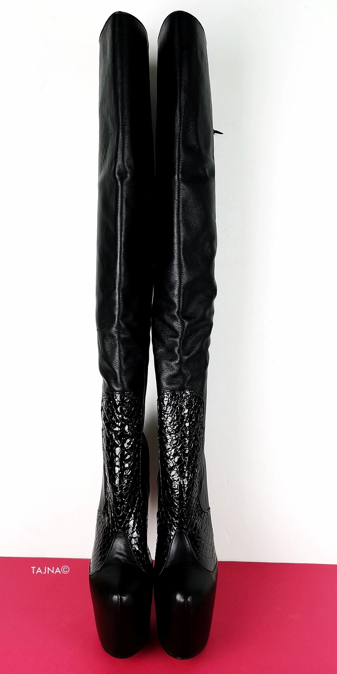 Genuine Leather Thin Heel Over Knee Boots